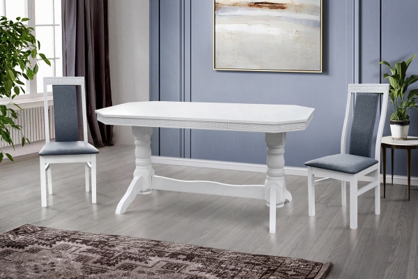 Стіл обідній Буковель розкл (160+40)/90, білий