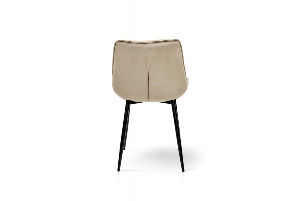 Стілець Прадо чорний/ велюр мокрий пісок