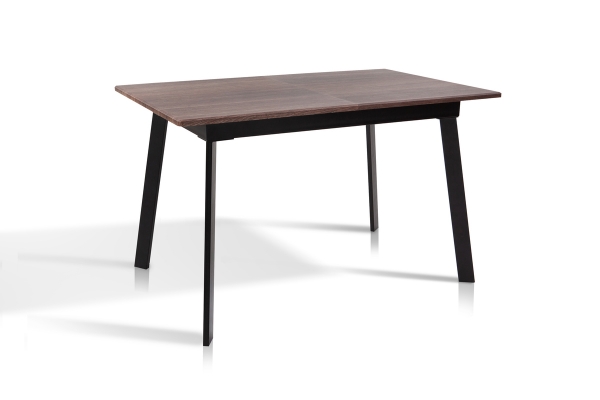 Стіл Етна 120(+40)*75 чорний метал/дуб ТК (горіх)
