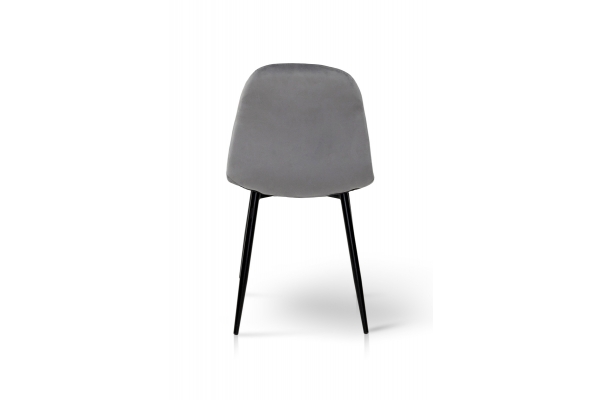 Стілець Квест, чорний/велюр сірий