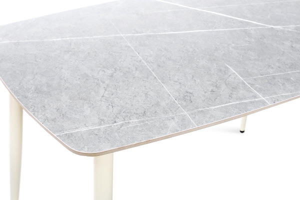 Стіл КИПАРИС 120*80, білий/ сірий мармур