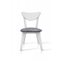 Стул Лукас мягкий, белый/серая ткань.