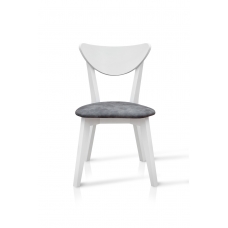 Стілець Лукас м'який, білий/сіра тканина