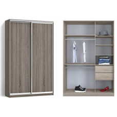 Шафа-купе дводверна ДСП/ДСП Класiк 4 - Габарити: 130х230х60 (ШхВхГ)