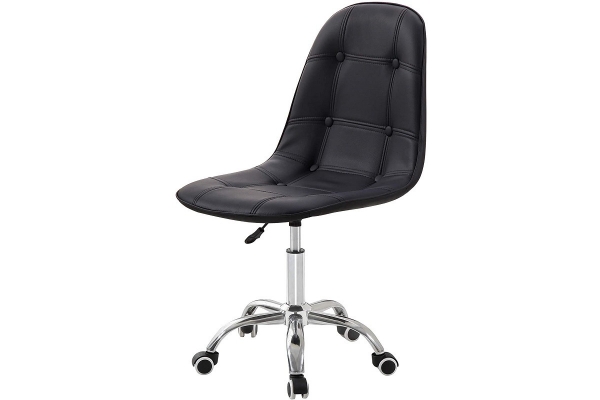 Стілець офісний Марсель, шкірзам чорний