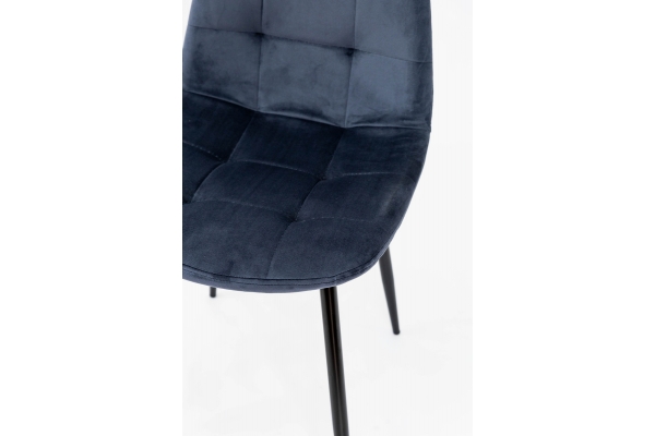 Стілець Квест, чорний / велюр темно-синій