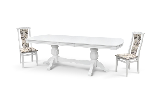 Стіл обідній Цезарь 200(+40)*100, білий