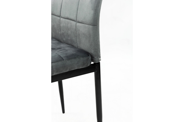 Стул Айс, черный/велюр серый