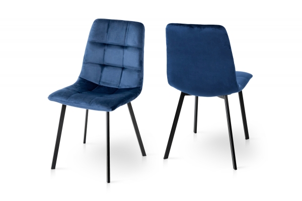 Стілець Ментос чорний/ велюр синій
