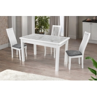 Стол обеденный Керамик (1220+380)*740, белый