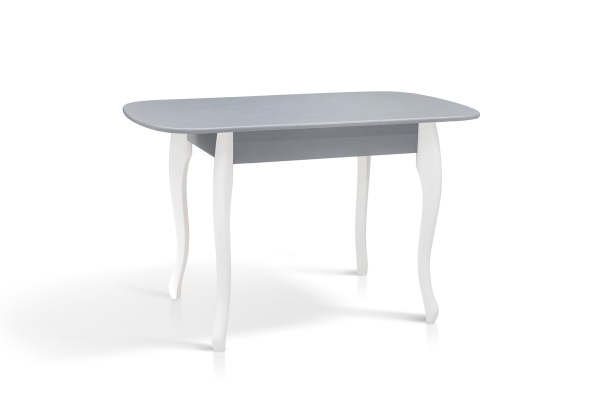 Стол обеденный Кантри (930+300)*670, серый/белый