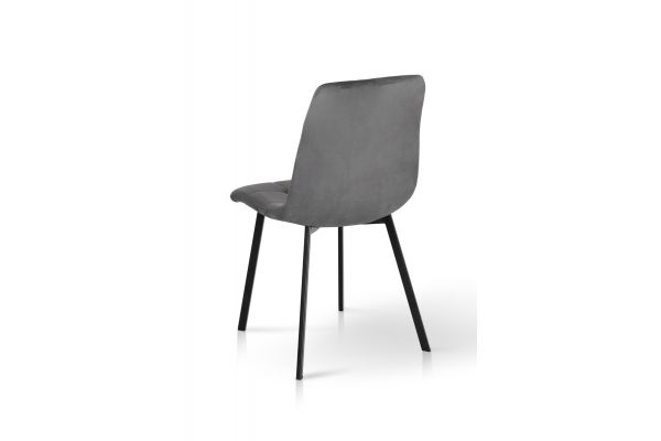 Стілець Ментос чорний/ велюр сірий