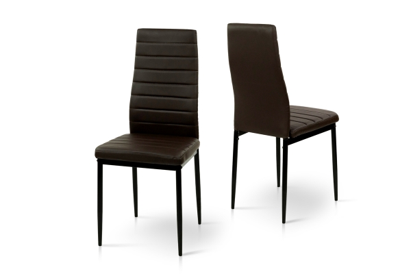 Стул Рио, черный/кожзам темный шоколад