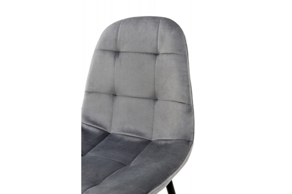 Стілець Квест, чорний/велюр сірий