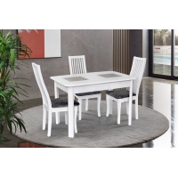 Стіл обідній Бостон (1150+390)*740, білий