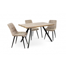 Стіл Метрополь, (120*80), чорний/штучний шпон MDF