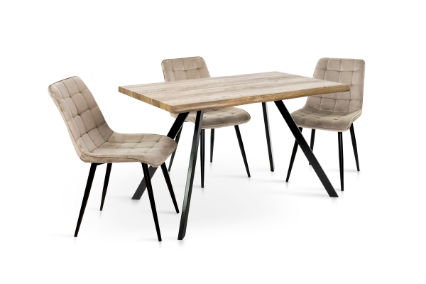 Стіл Метрополь, (120*80), чорний/штучний шпон MDF