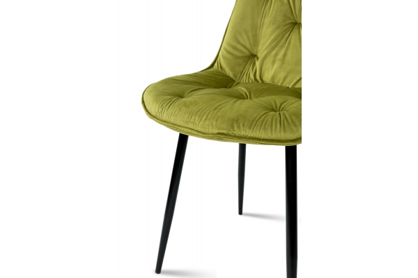 Стілець Прадо чорний/ велюр олива