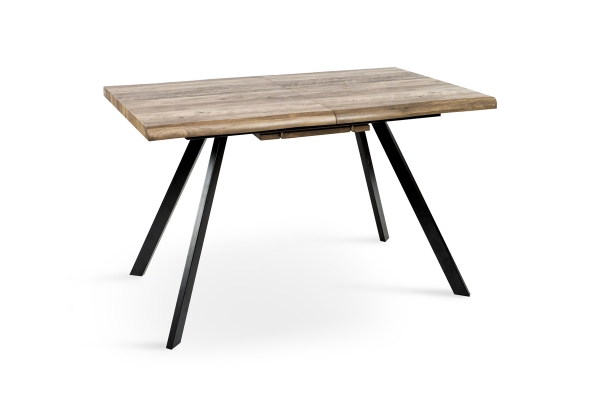 Стіл Метрополь (120+40*80), чорний/штучний шпонMDF