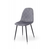 Стілець Ембер-L, чорний/ велюр темно-сірий