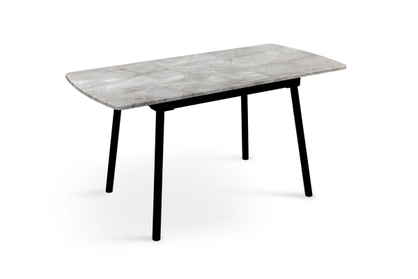 Стіл Соло 110(+35)*70 чорний метал/базальт