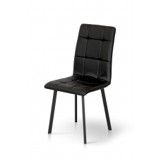 Стілець Трініті, метал чорний/ шкірзам чорний