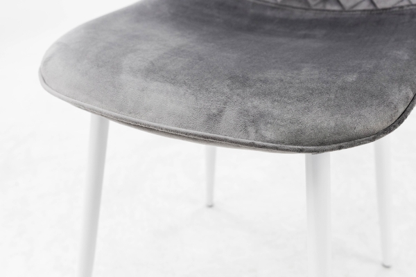 Стілець Марс білий/велюр сірий