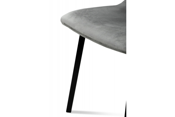 Стілець Некст, чорний/велюр сірий