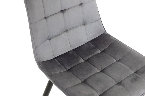 Стілець Віллі чорний/ велюр сірий
