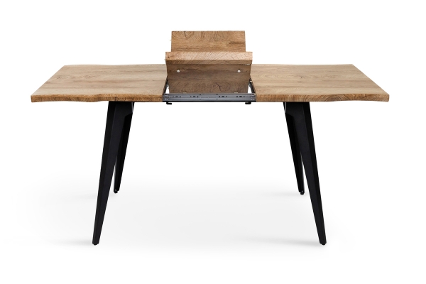 Стіл Лагуна, 120(+40)*80, чорний/штучний шпон MDF