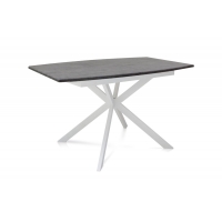 Стіл Річард 140(+40)*85 білий метал/мрамор темний