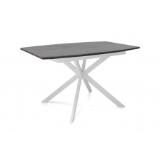 Стіл Річард 140(+40)*85 білий метал/мрамор темний