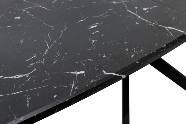 Стіл Річард 140(+40)*85 чорний метал/мрамор чорн