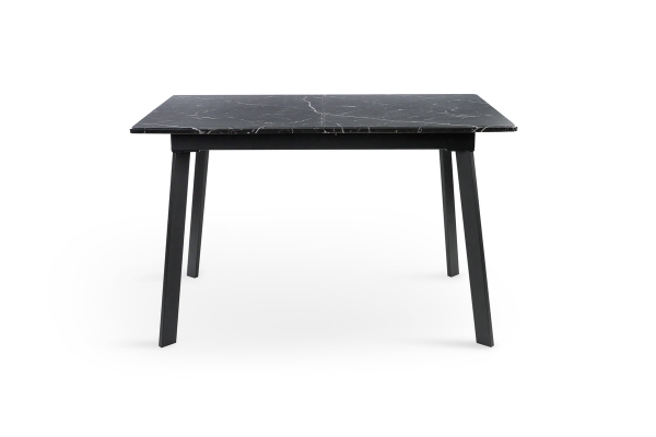 Стіл Етна 120(+40)*75 чорний метал/мрамор чорн