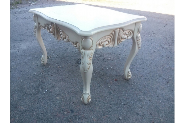 Стіл журнал Скарлетт 100*60, слонова кістка+патина