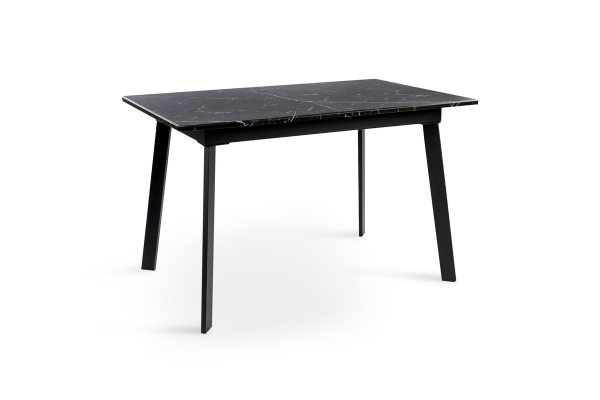 Стіл Етна 120(+40)*75 чорний метал/мрамор чорн