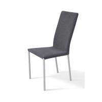 Стул Соло, металл белый/ ткань серая