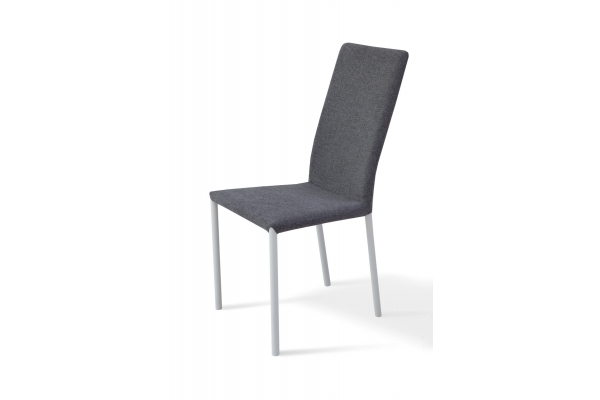Стілець Соло, метал білий/ тканина сіра