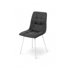 Стілець Чілі (круглий) білий/мкфібра вінтаж сірий