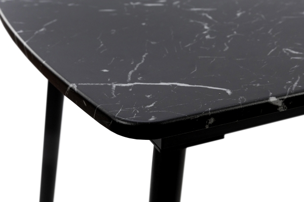 Стіл Соло 110(+35)*70 чорний метал/мрамор чорн