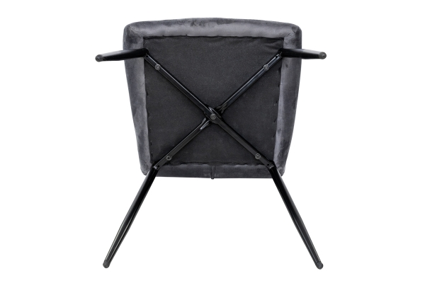 Стілець Томас XS-2836, чорний/велюр сірий