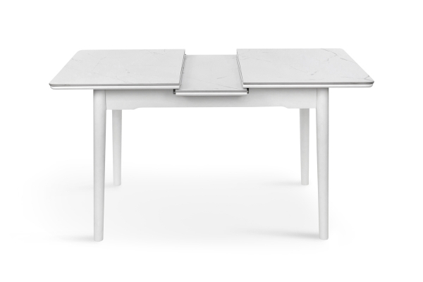 Стіл Нептун 110/140*75 білий/керам мрамор