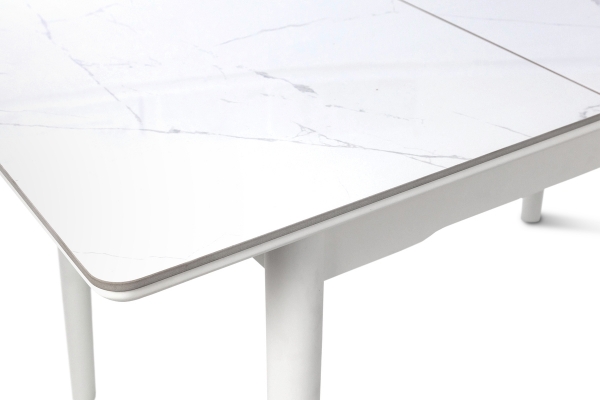 Стіл Нептун 110/140*75 білий/керам мрамор