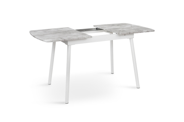 Стіл Соло 110(+35)*70 білий метал/базальт