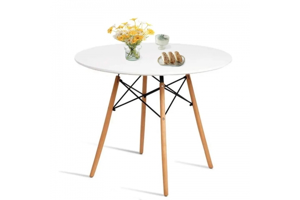 Стол обеденный ЭТНА MDF (D=80cm), белый