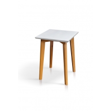 Табурет Міраж каркас натур/кришка біла