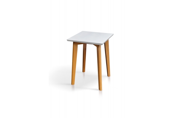 Табурет Мираж каркас натур/крышка белая