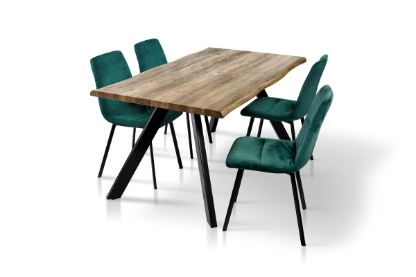 Стіл Метрополь, (160*90), чорний/штучний шпон MDF