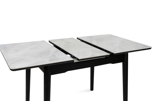 Стіл Нептун 95/125*70 чорний/керам бетон