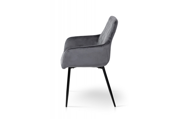 Стілець Томас XS-2836, чорний/велюр сірий